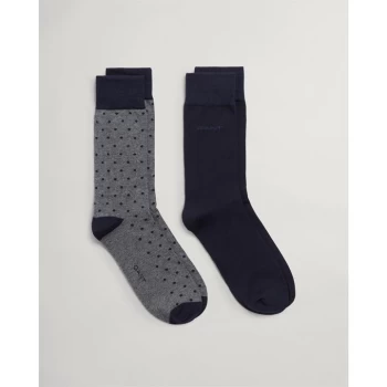 Image of Gant Dot Socks 2Pk 00 - Charcoal 90