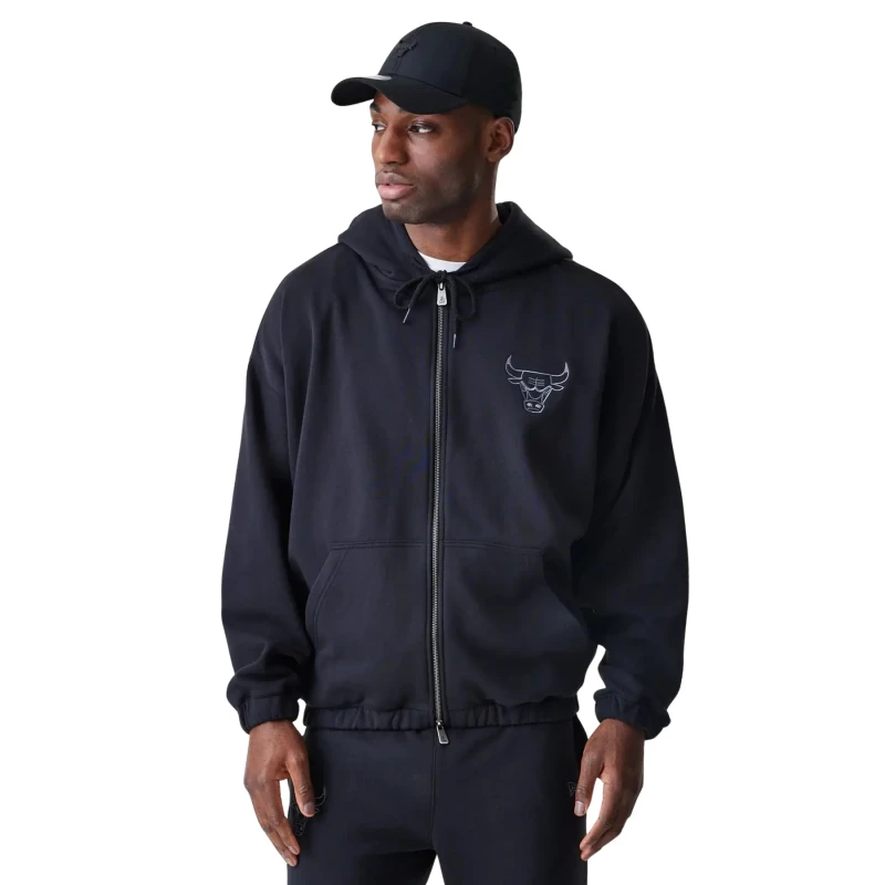 Image of new era Zip-up hoodie New Era Chicago Bulls NBA Linear Noir Male S