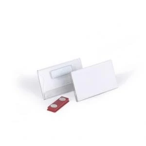 Image of Durable NAME BADGE with MAGNET 40x75mm Transparent Pack of 25