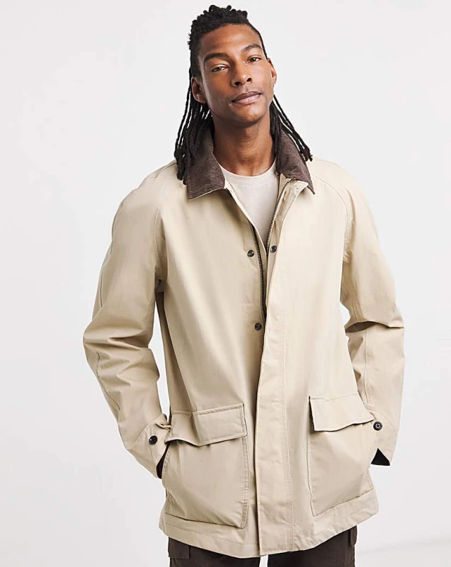 Image of Timberland Timberland Cotton Jacket - Natural Natural - Timberland - Size: 2XL48/50 Natural Male 2XL48/50 LM75605