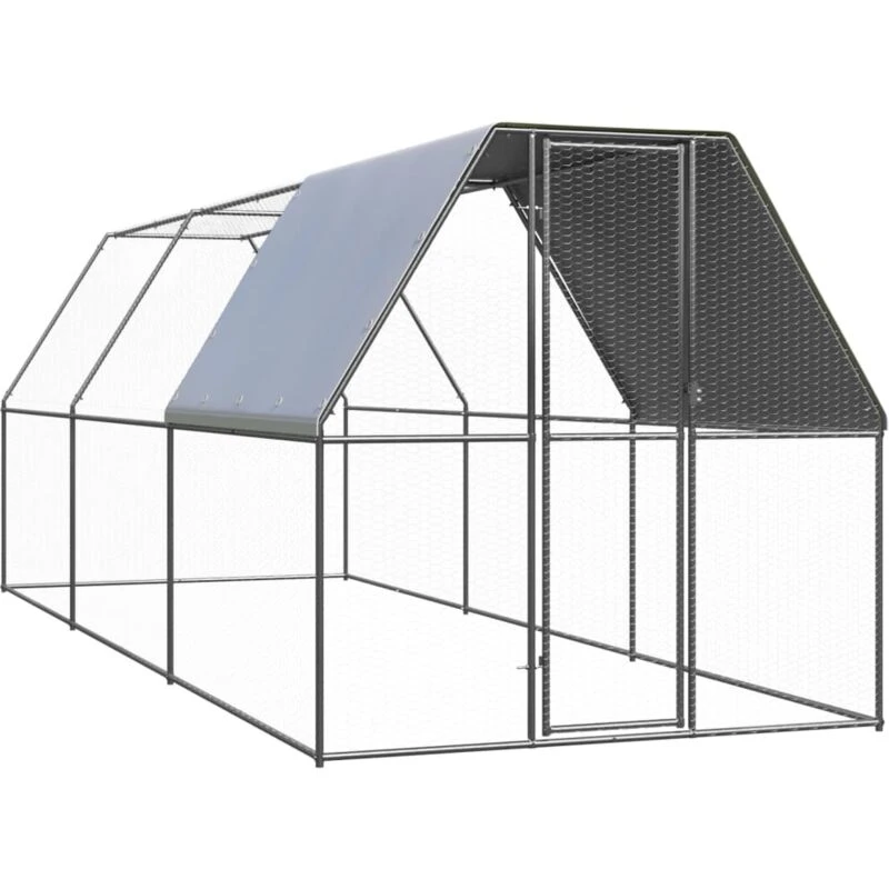 Image of VIDAXL Outdoor Chicken Cage 2x6x2 m Galvanised Steel Vidaxl 8720286764688
