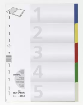 Image of Durable Indexes with Printed and 5 Coloured Tabs