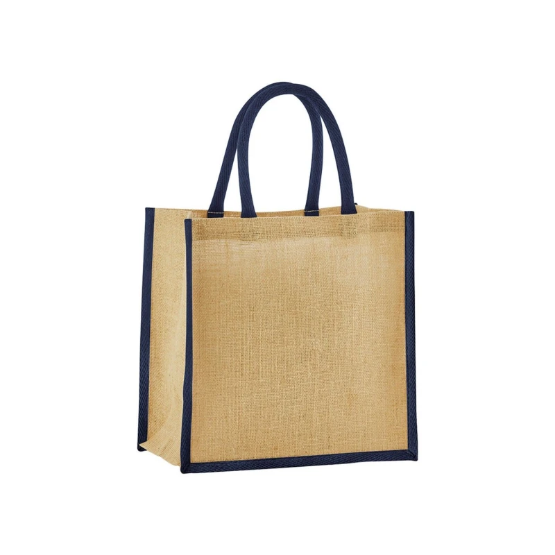 Image of Westford Mill Womens Mini Starched Jute 6L Shopper Bag in Navy Navy Female One Size