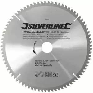 image of Silverline - tct Aluminium Blade 80T - 250 x 30 - 25, 20, 16mm Rings