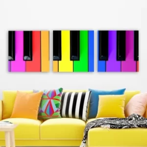 Image of P735371 Multicolor Decorative Canvas Painting (3 Pieces)