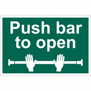 Image of Draper Push Bar To Open Sign 300mm 200mm Standard