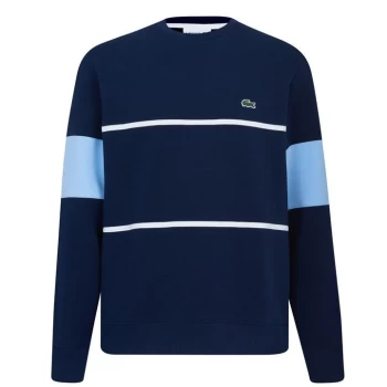 Image of Lacoste Pique Crew Sweater - Navy/Blue 9NX