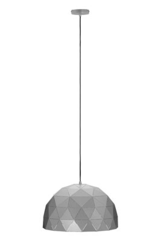 Image of Orsina Medium Silver Dome Pendant Light, Geometric Metallic Ceiling Fixture, Steel Pendant With Gold Interior