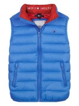 Image of Tommy Hilfiger Boys Light Down Padded Gilet, Blue, Size Age: 8 Years