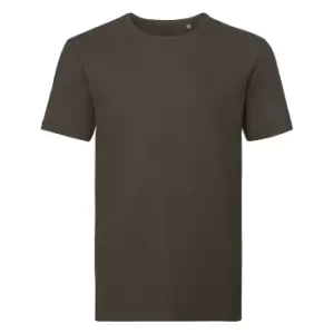 Image of Russell Mens Organic Short-Sleeved T-Shirt (XS) (Dark Olive)