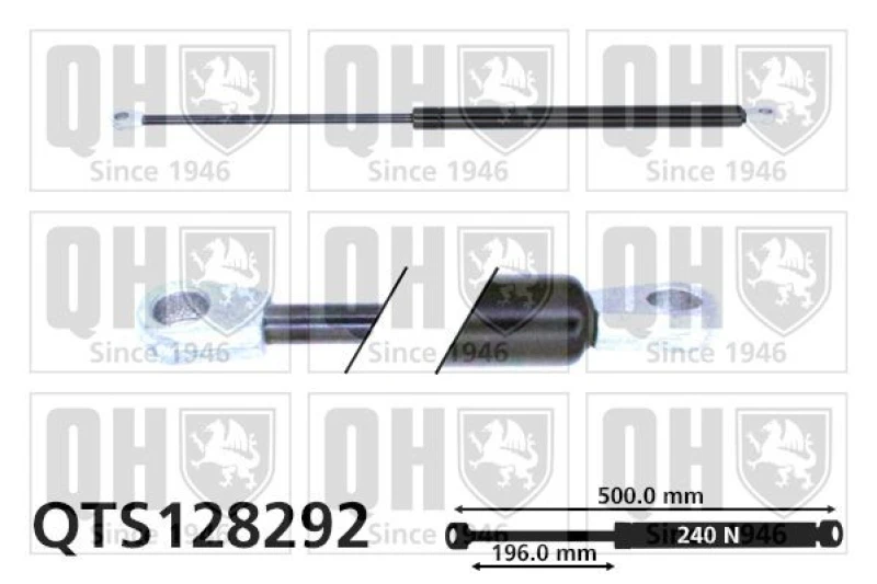 Image of QUINTON HAZELL Tailgate strut QUINTON HAZELL QTS128292