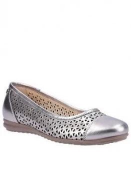 Image of Hush Puppies Leah Ballerina Pumps - Pewter, Pewter, Size 8, Women