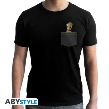 Image of Marvel - Pocket Groot Mens Large T-Shirt - Black