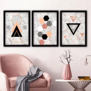 image of 3SC102 Multicolor Decorative Framed Painting (3 Pieces)