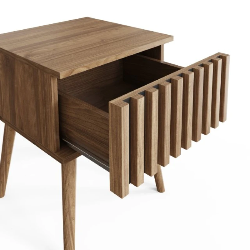 Image of GFW GFW Louvered 1 Drawer Side Table - Oak