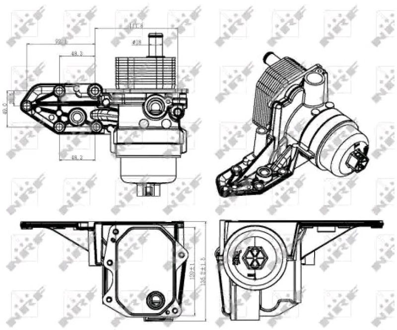 Image of NRF 31309 Oil Cooler with filter, with oil cooler Oil Cooler,engine oil (469)