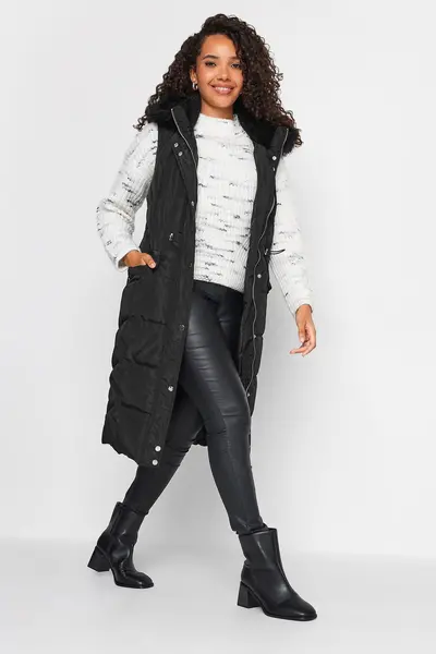 Image of M&Co Padded Midi Gilet Black