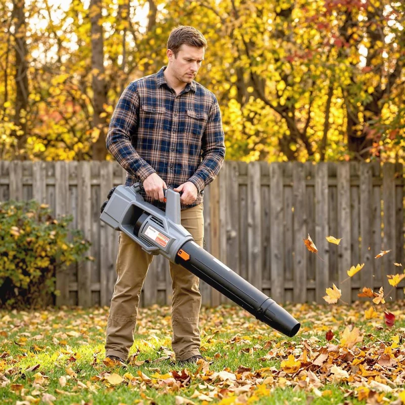Image of OUTSUNNY 36V Leaf Blower Cordless with 2 x 4000mAh Batteries & Charger in Light Grey Light Grey Unisex