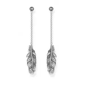 image of Sterling Silver Feather Earrings H2109-637-21