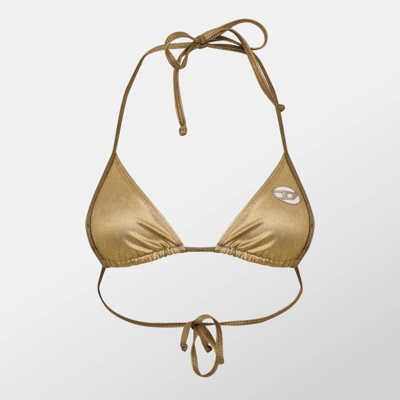 Image of Diesel Womens Logo Triangle Bikini Gold female 8