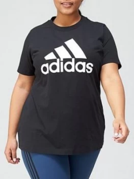 Image of adidas Plus Badge Of Sport T-Shirt - Black/White, Size 2X, Women
