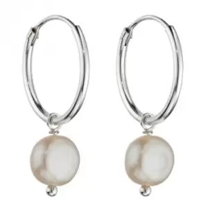 Image of Freshwater Pearl Assembled Hoop Earrings E6015W