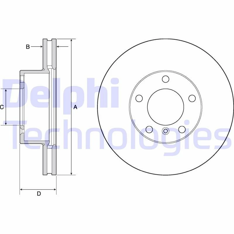 Image of DELPHI Brake disc DELPHI BG9145C