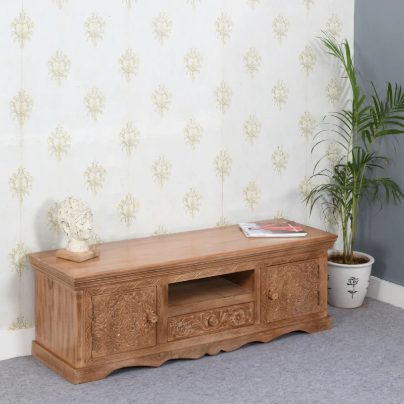 Image of Indian Hub Artwork Mango Wood TV Cabinet