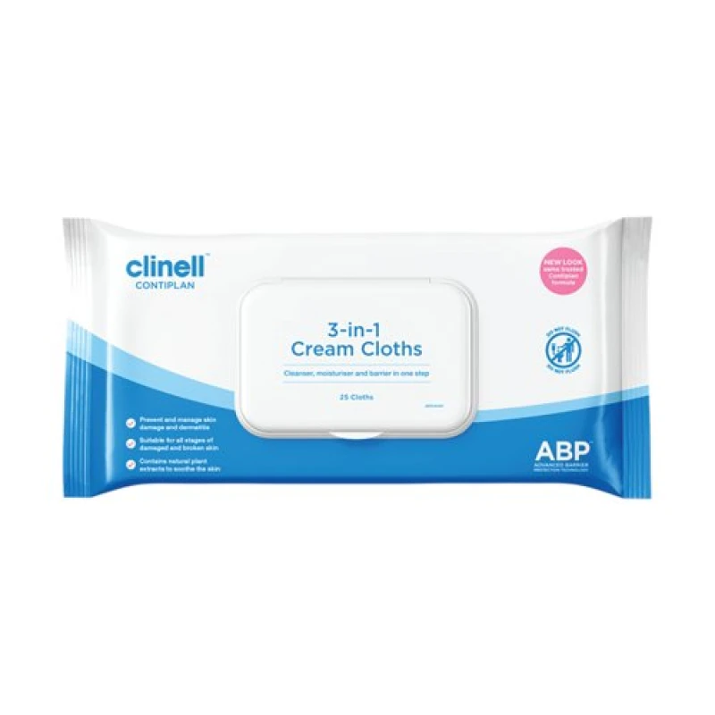 Image of Contiplan Clinell Contiplan 3-in-1 Continence Care Cloths (Pack of 25) CON25 CON251