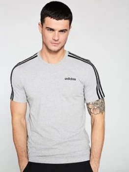Image of Adidas 3S T-Shirt - Medium Grey Heather Size M Men