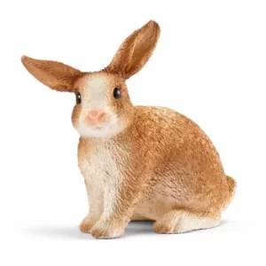 Image of Schleich Farm World Rabbit Toy Figure- Brown/White