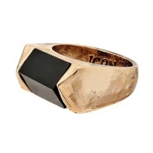 Image of Icon Brand Base metal Size Large Black Prism Ring