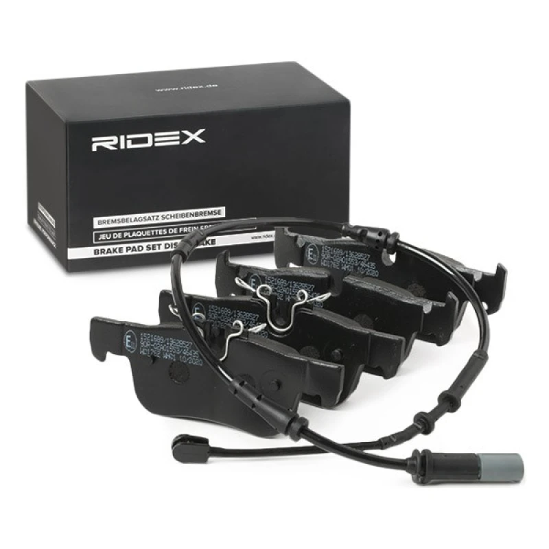 Image of RIDEX 3405B0814 Brake disc and pads set Rear Axle, prepared for wear warning indicator Brake Set,disc brakes (3405)