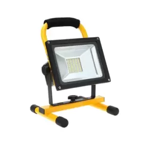 Image of ENER-J 30W rechargeable LED floodlight, 7.4V 2200mah, 3.5 to 4H, UK wall charger + car charger, 6000K, R B flash