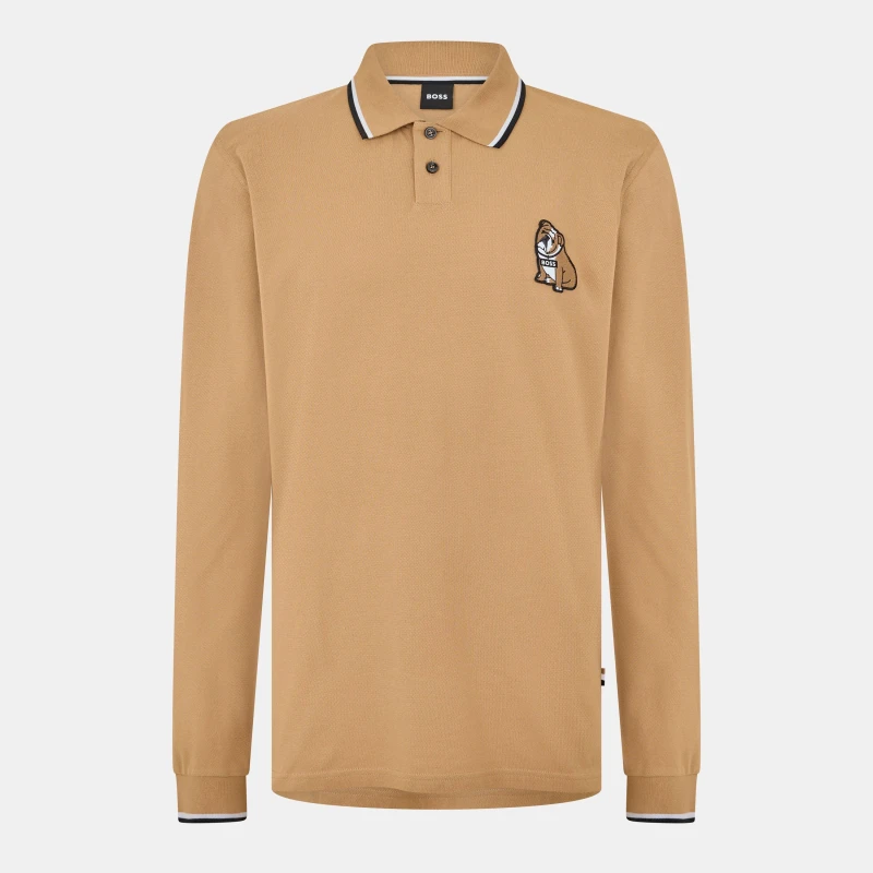 Image of Boss Mens Regent Classic Fit Short Sleeve Polo Shirt Beige male XL