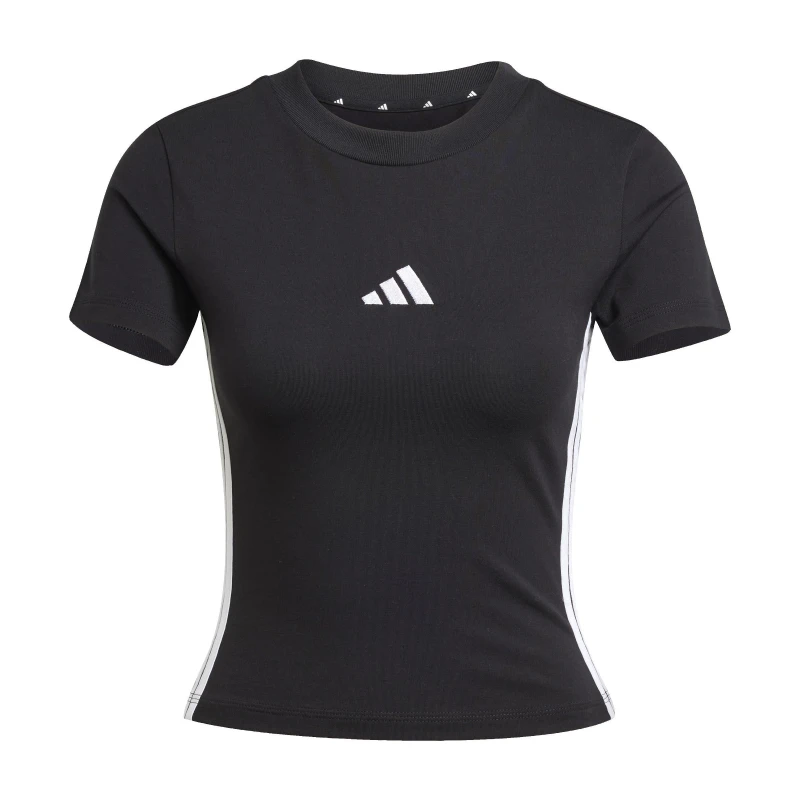 Image of adidas Essentials 3-Stripes Slim Baby T-Shirt Womens Black/White female S (8-10)
