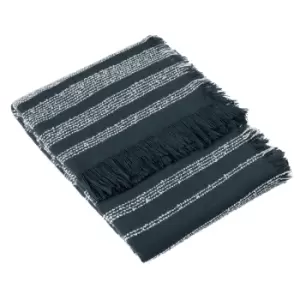 image of Jour Woven Fringed Throw Dusk