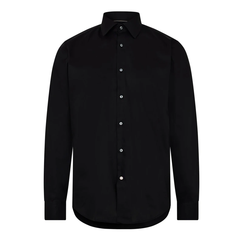 Image of Boss Mens H Joe Kent Long Sleeve Oxford Shirt Black male 15 inch