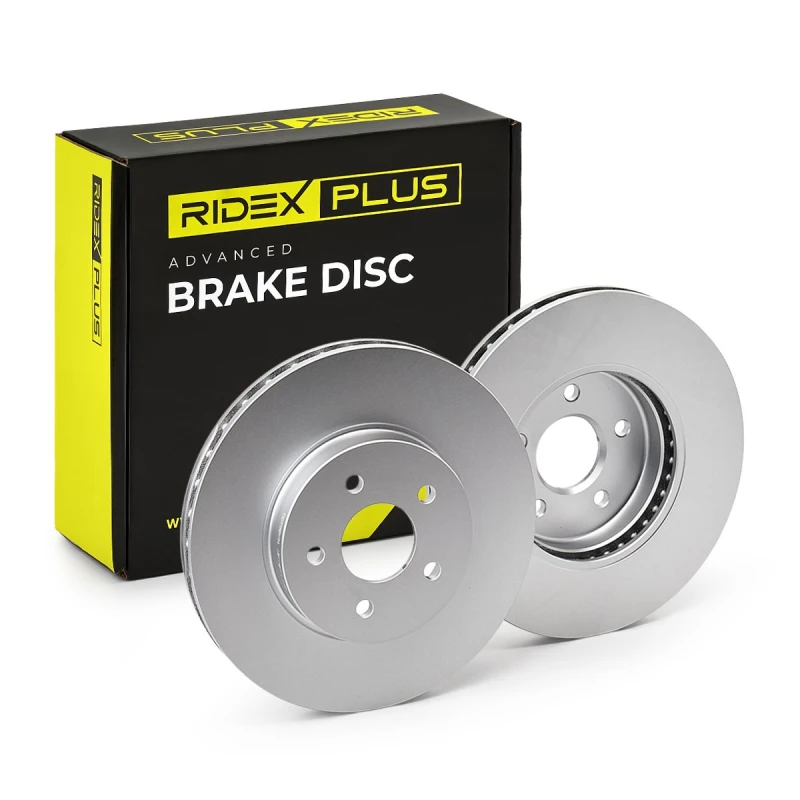 Image of RIDEX PLUS 82B0011P Brake disc Front Axle, Vented, Cast Iron, Uncoated, Untreated, without bolts/screws Cast Iron Brake Disc (82)