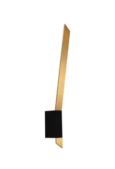 Image of Wall Lamp, 1 x 8W LED, 3000K, 560lm, Satin Gold, Sand Black
