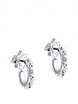 Image of All We Are Silver Tone Bozena Mini Star Hoop Earring