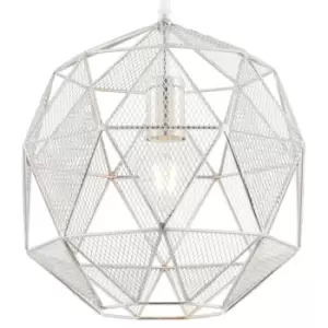 image of Hanging Ceiling Pendant Light CHROME Geometric Lamp Shade Bulb Holder Fitting