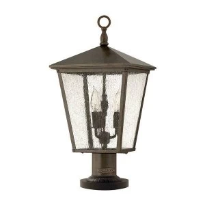 Image of 3 Light Outdoor Pedestal Light Regency Bronze IP44, E14