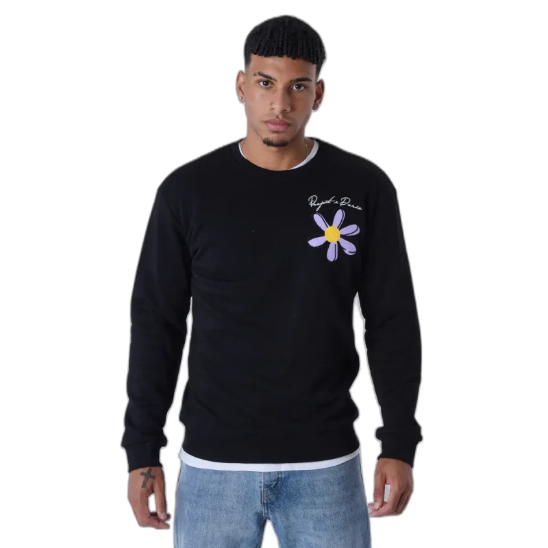 Image of Project X Paris Sweatshirt round neck flowers Project X Paris Noir Male S
