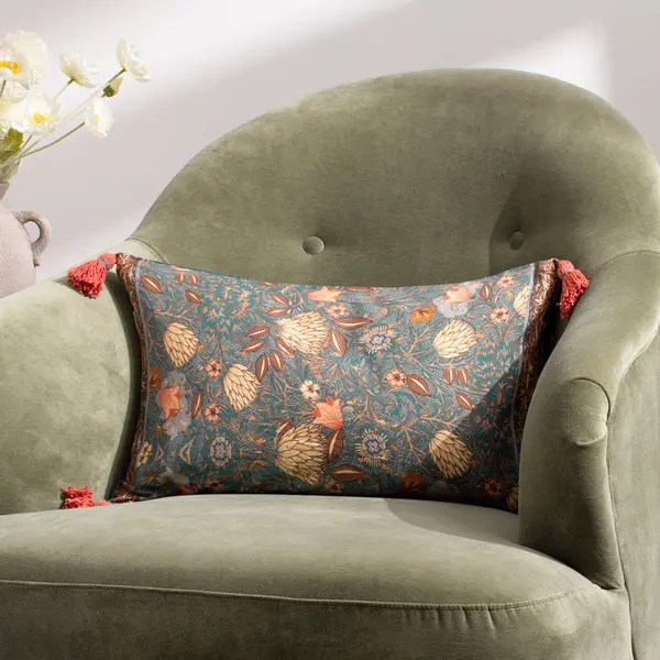 Image of Bolais Rectangular Cushion Blue / 30 x 50cm / Polyester Filled