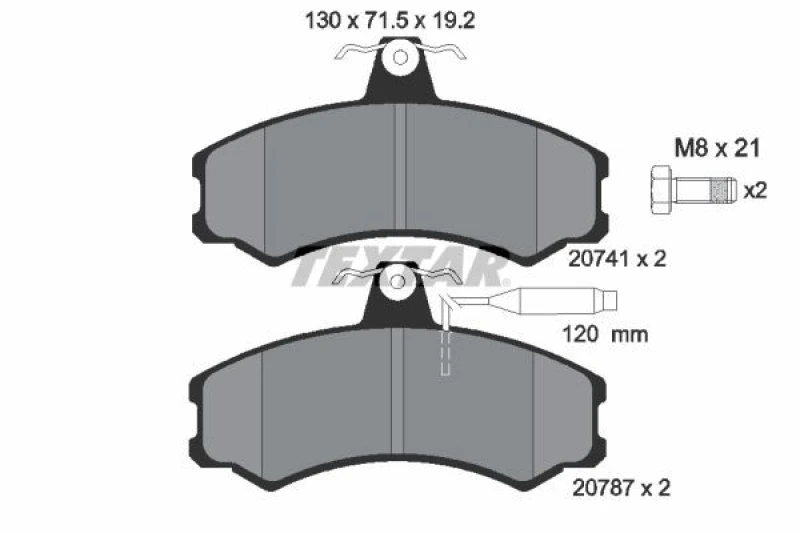 Image of Brake pad set TEXTAR 2074101