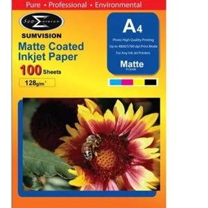 image of Sumvision A4 Photo Paper 128gsm Matte 100 pack