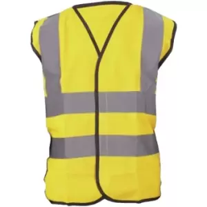 Image of Yoko Hi-Vis Childrens Unisex Waistcoat / Jacket (10-12) (Hi-Vis Yellow) - Hi-Vis Yellow