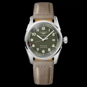 image of Longines Spirit 40 Mens Brown Leather Strap Watch