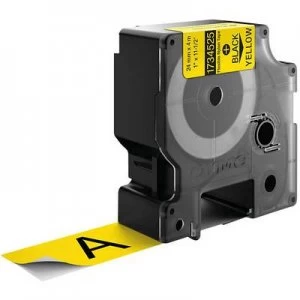 image of Dymo 1734525 Black On Yellow Label Tape 24mm x 3.5m